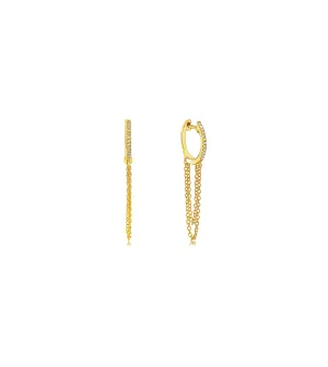 Diamond Huggie Chain Earring