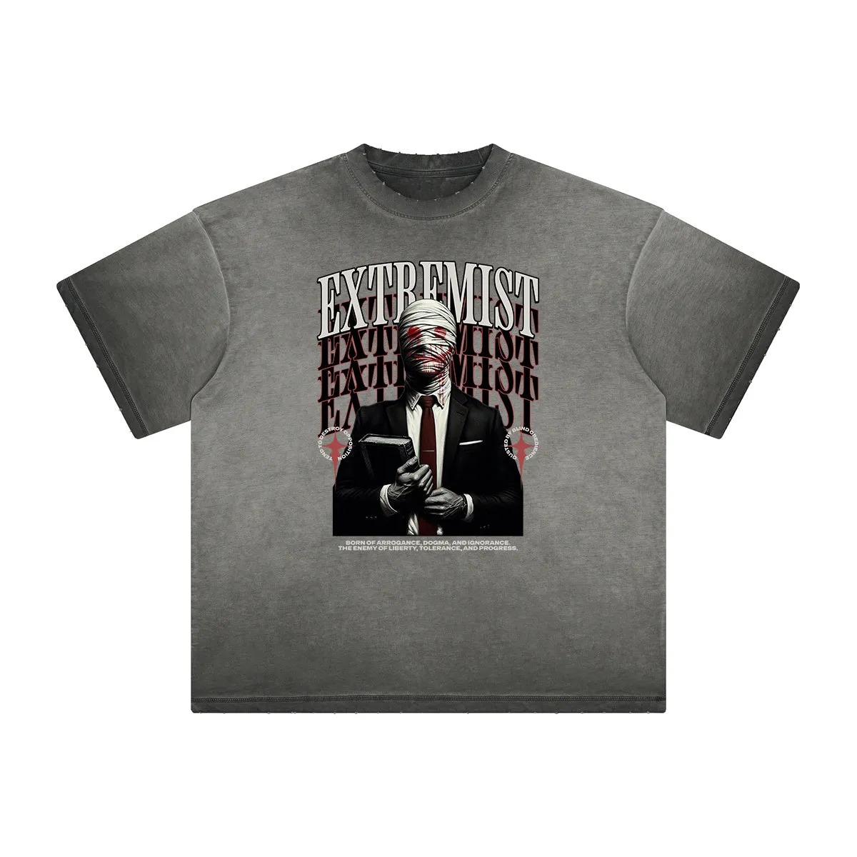 Distressed Abstract Street Fashion Graphic Tee