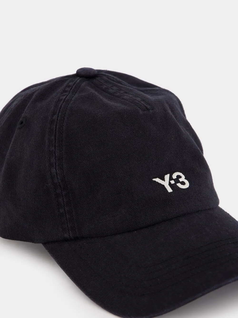 Embroidered Black Logo Cap