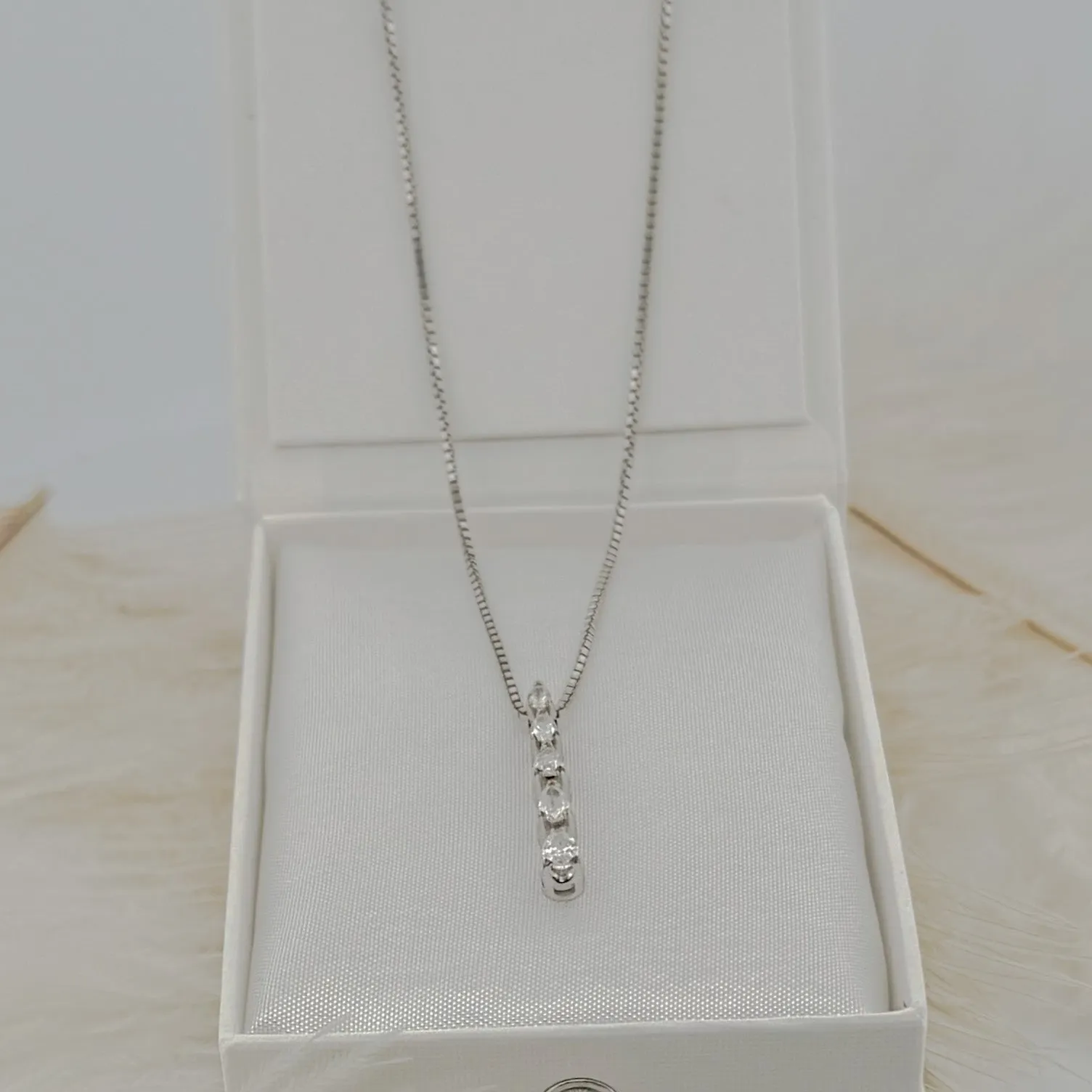 Endless Light 14k White Gold and Diamonds Necklace