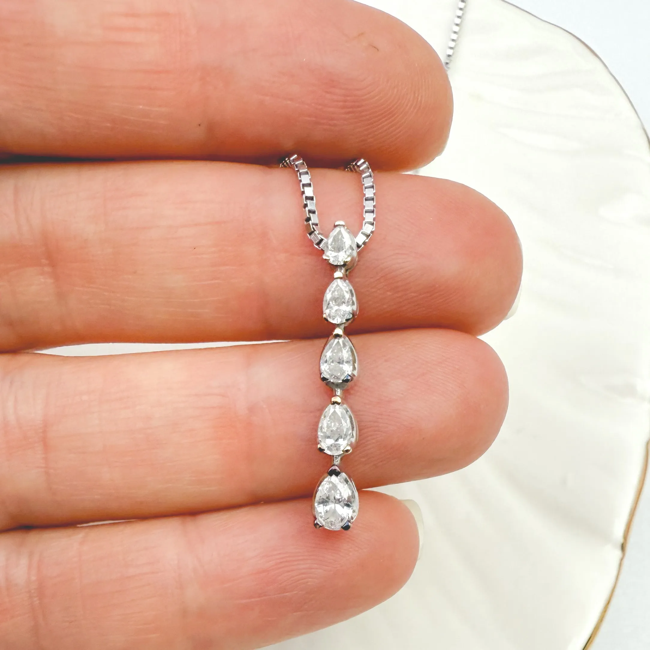 Endless Light 14k White Gold and Diamonds Necklace