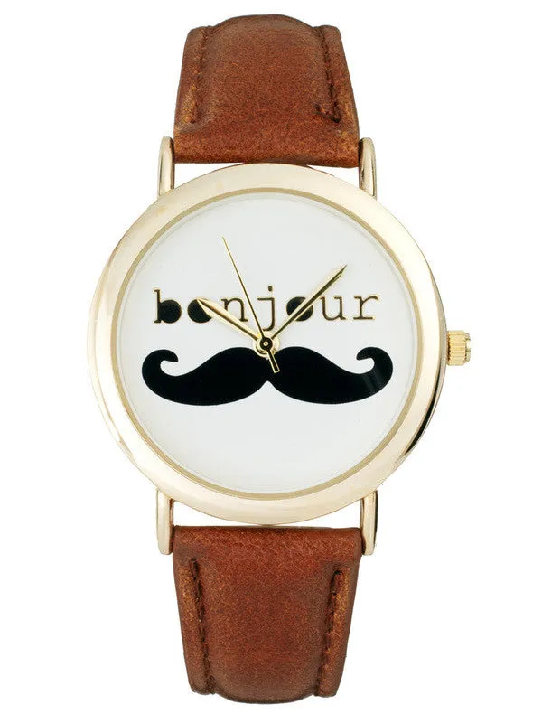 English gentleman mustache watch
