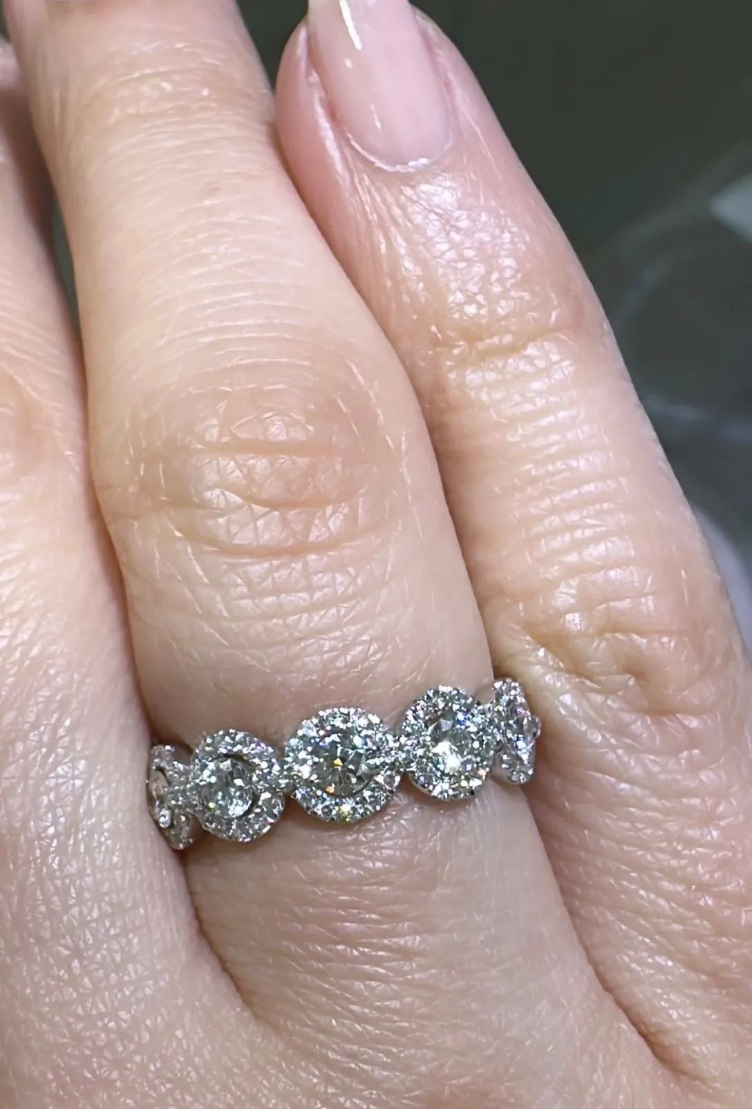 Eternity Diamond Pave Halo Eternity Band 1.47ct tw