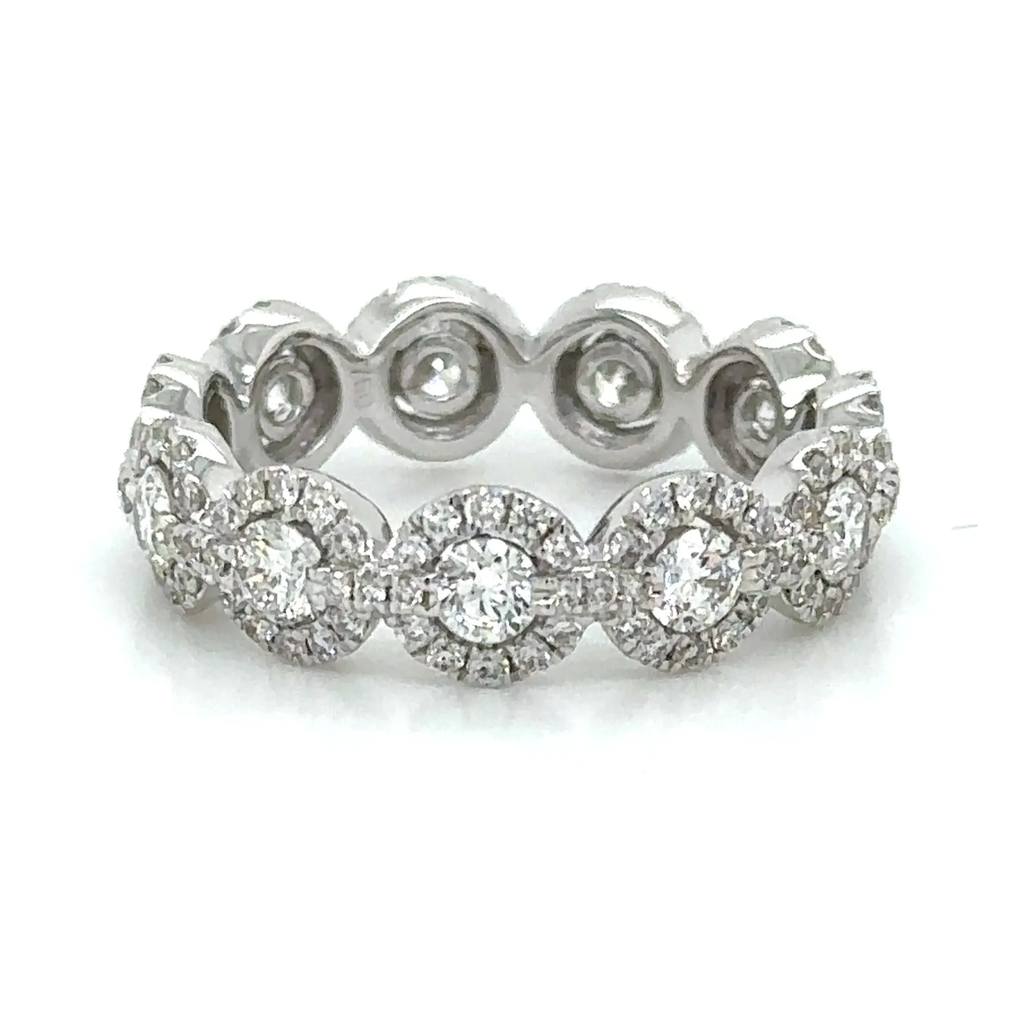 Eternity Diamond Pave Halo Eternity Band 1.47ct tw