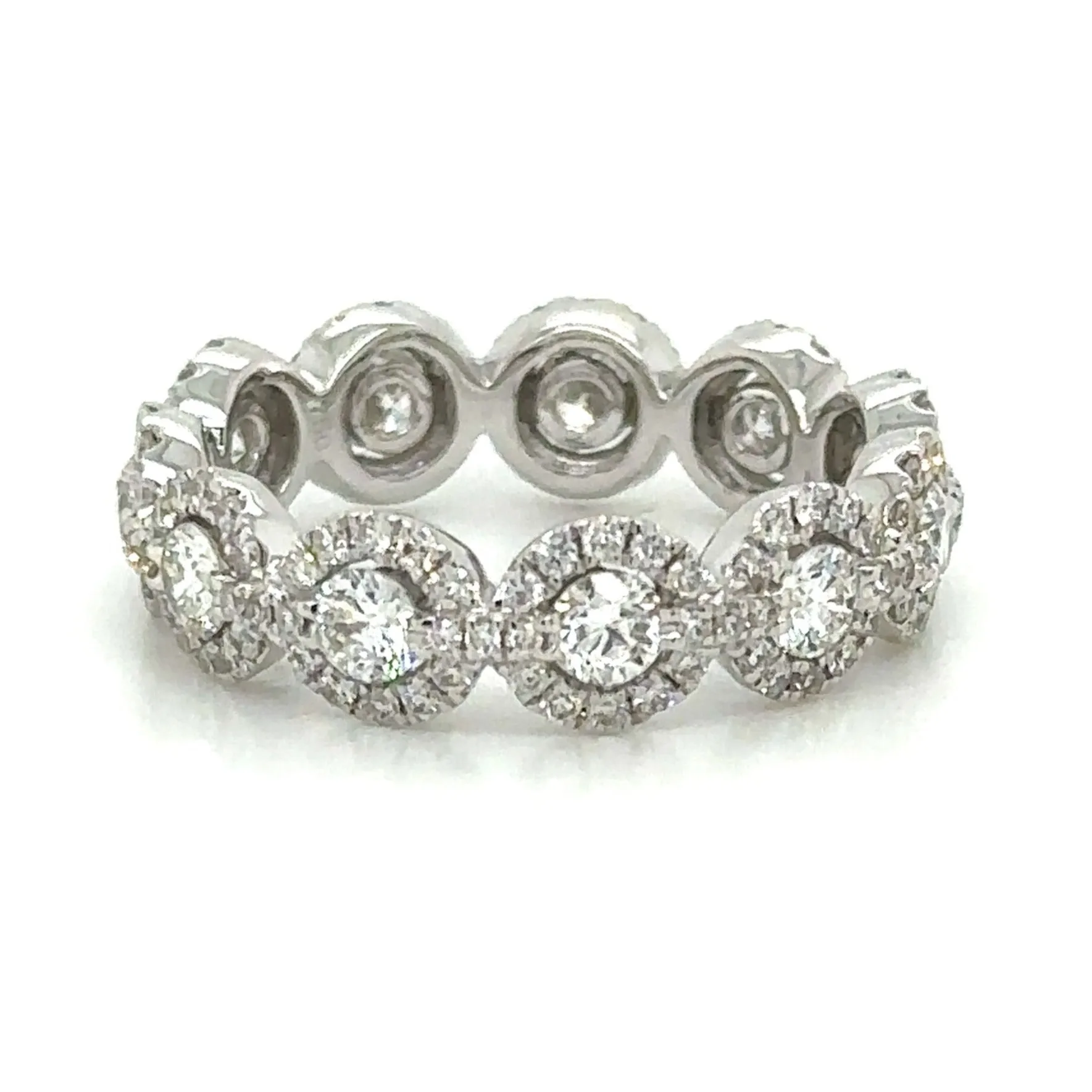 Eternity Diamond Pave Halo Eternity Band 1.47ct tw