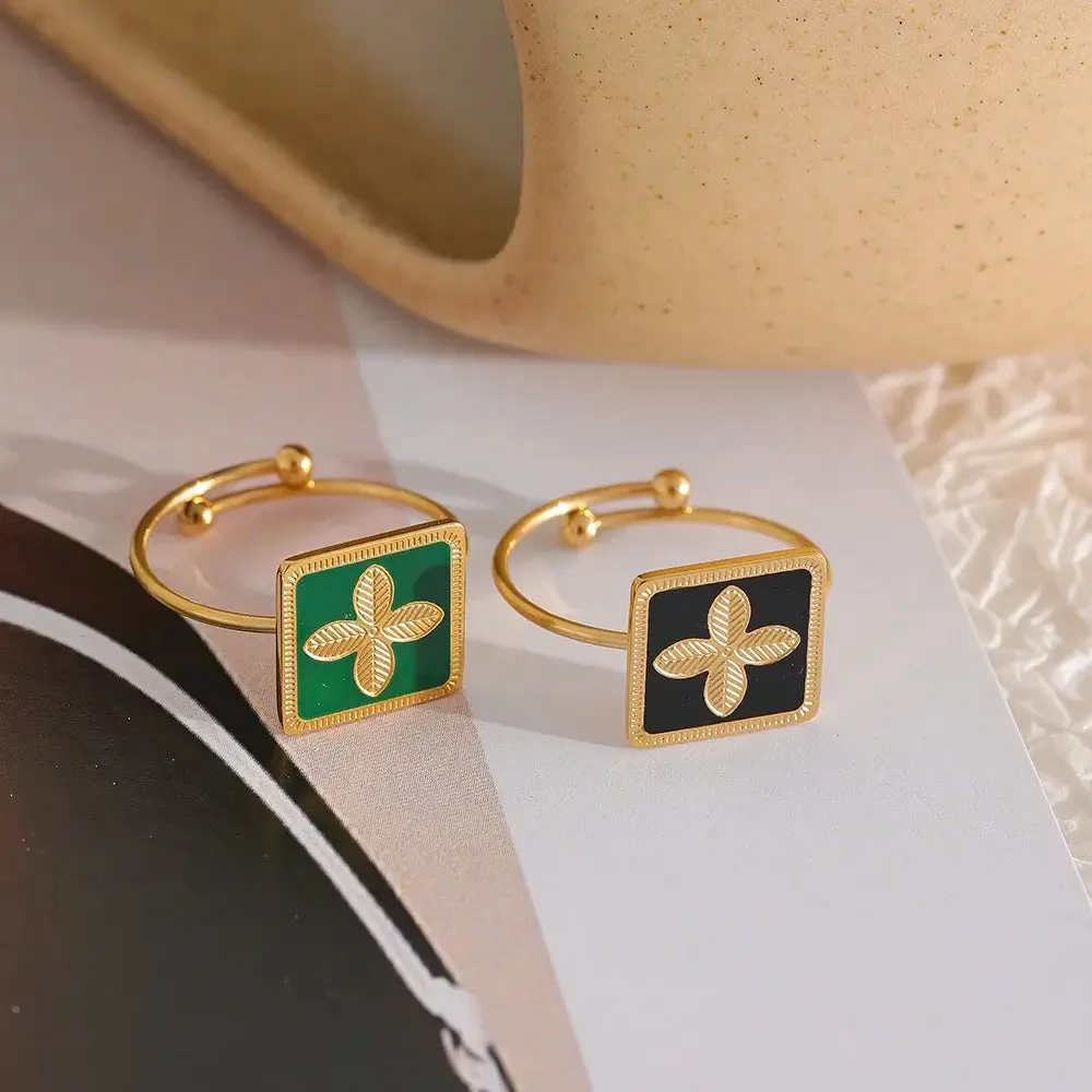 Exquisite Enamel Flowers Ring