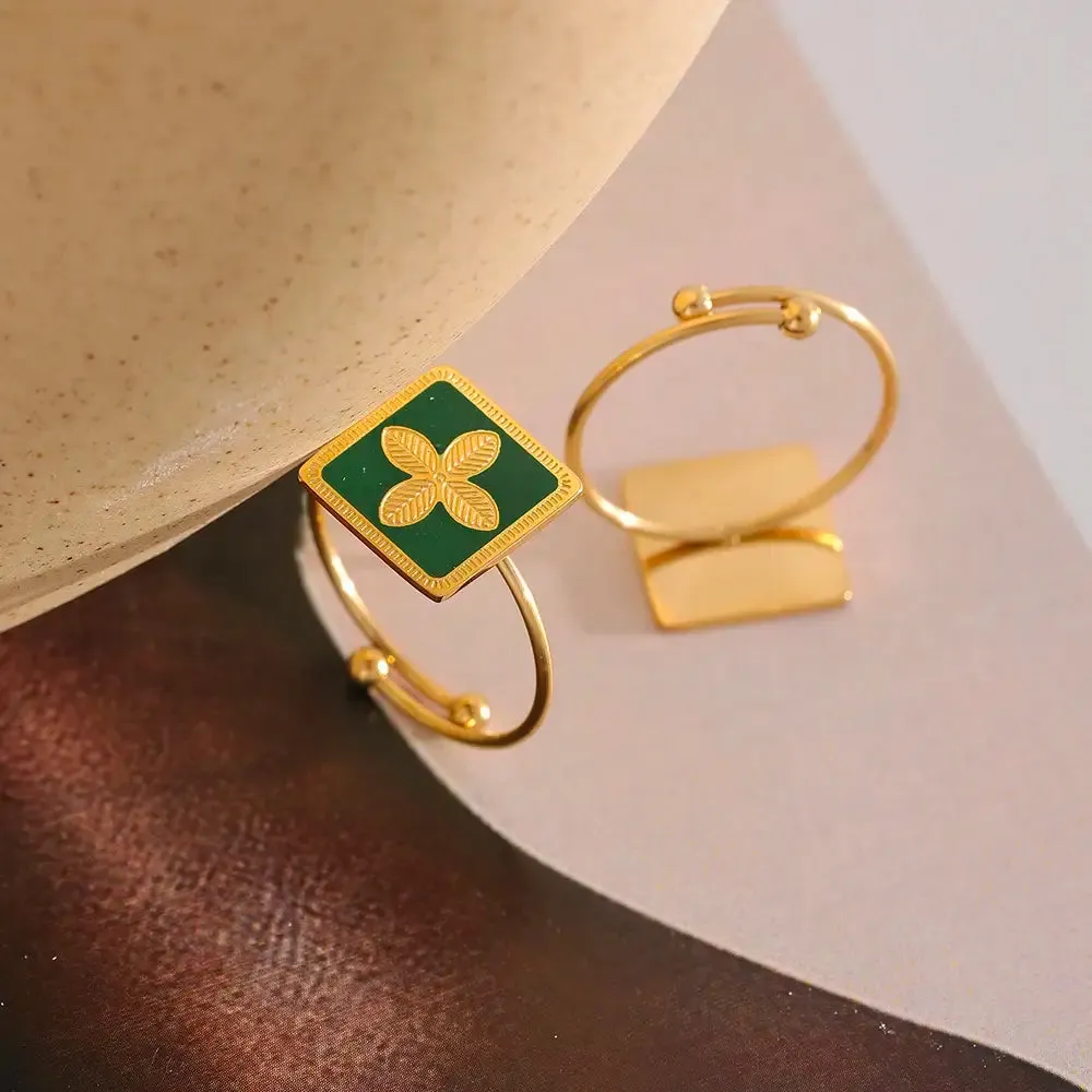 Exquisite Enamel Flowers Ring