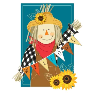 Fall Scarecrow Welcome House Applique Flag,159160