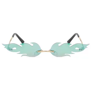 Fashion Fire Flame Sunglasses Rimless Wave Sun Glasses