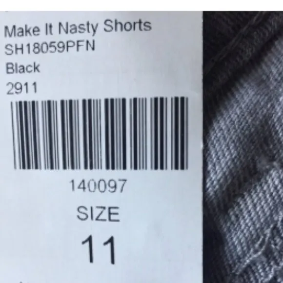Fashion Nova 72k Streetwear &quot;Make It Nasty&quot; Studs Distressed High Rise Shorts