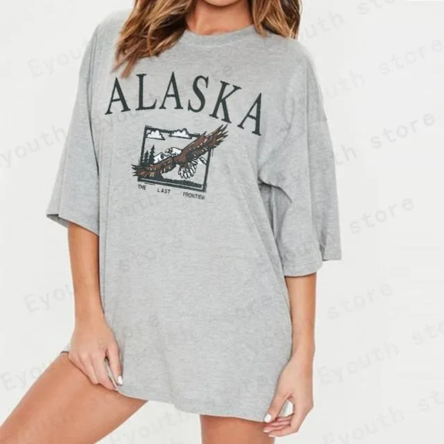 Fashion women's cotton Stand collar half zipper letter printing long sleeve sweatshirts Vintage Grey casual loose sweatshirt