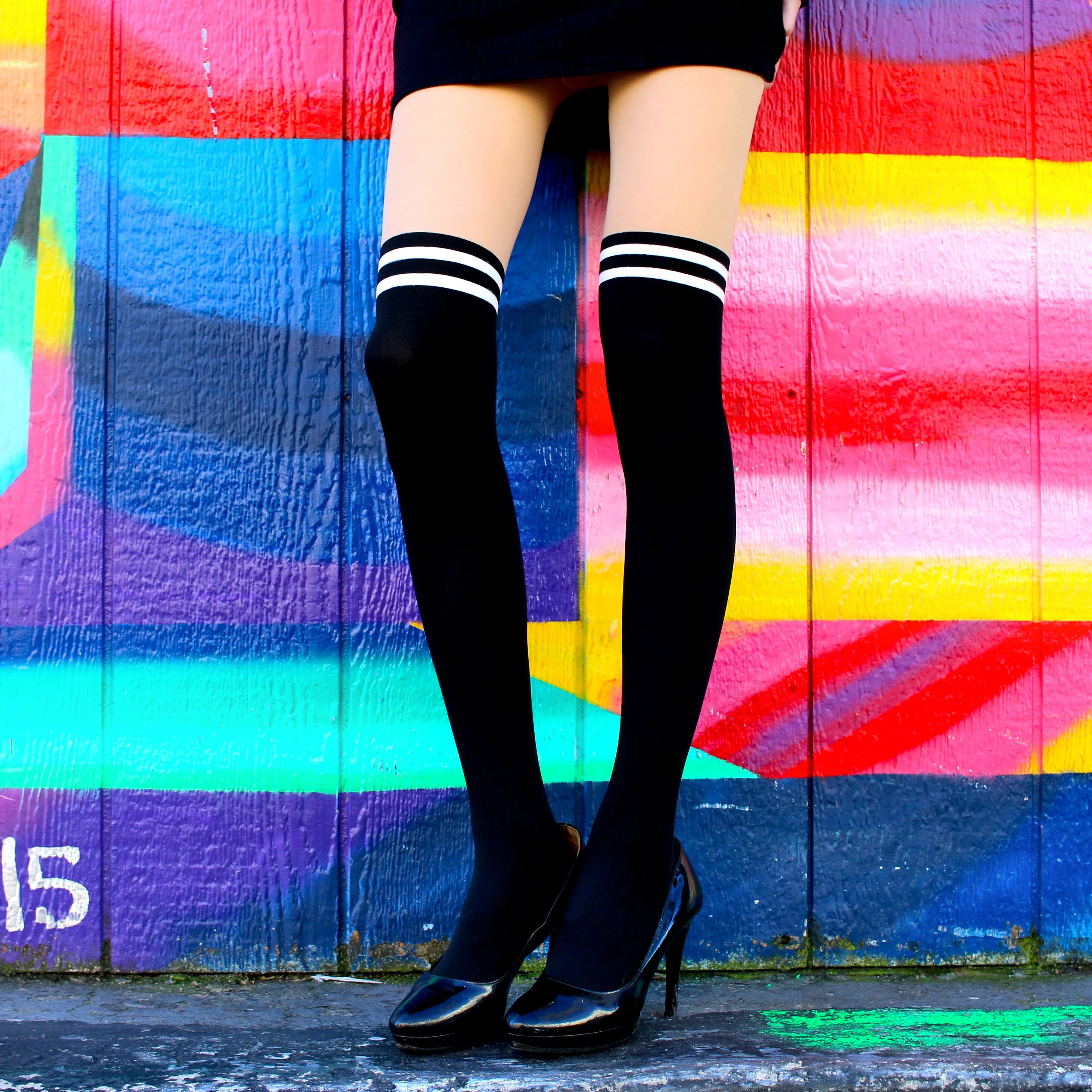 Faux Thigh High Tights Kawaii