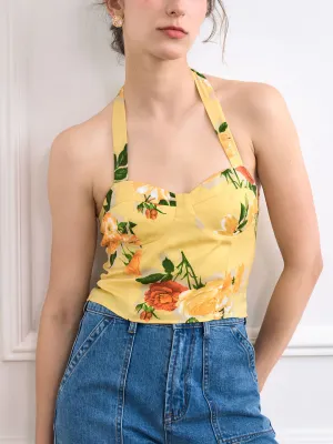 【Final Sale 】Faye Vintage Print Halter Top