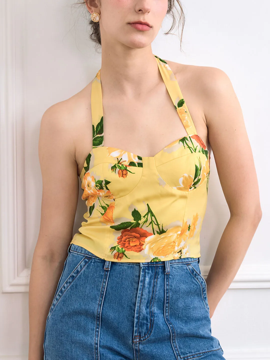 【Final Sale 】Faye Vintage Print Halter Top
