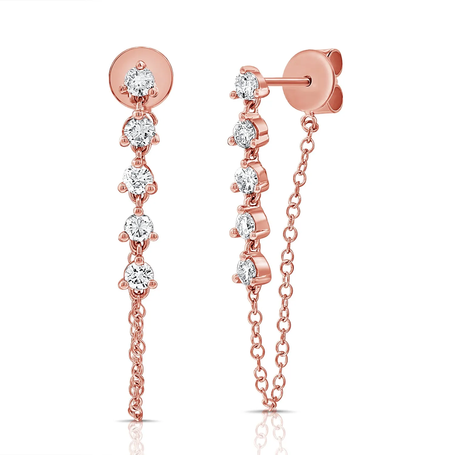 Five Diamond Tethered Earring