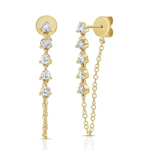 Five Diamond Tethered Earring