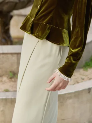 【Flash Sale】Giselle Midi Skirt-Apricot Green
