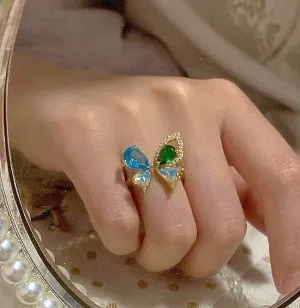 Flying Butterfly Gold Lace Ring
