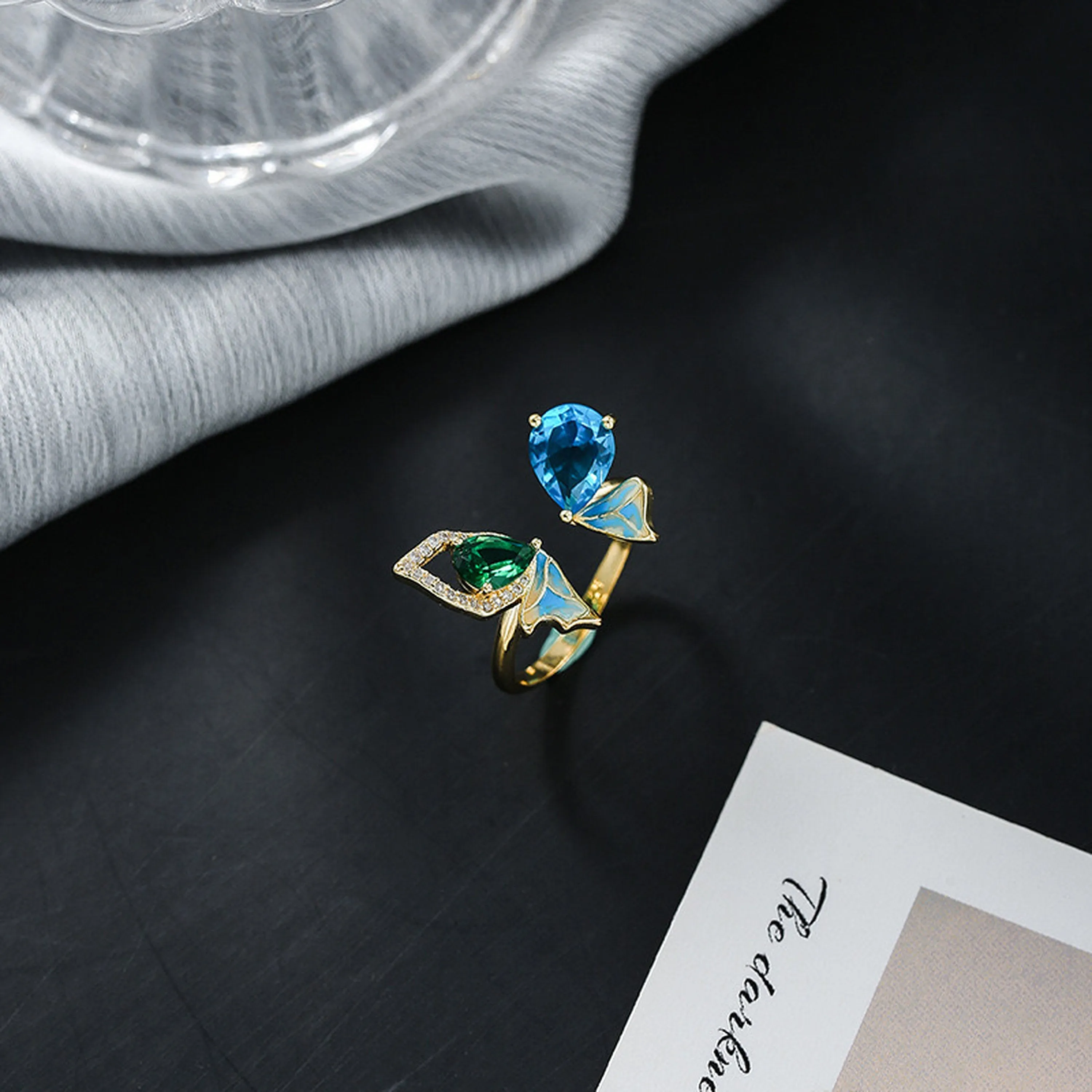 Flying Butterfly Gold Lace Ring