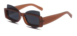 FUTURISTIC FASHION RECTANGULAR CAT EYE GEOMETRIC SUNGLASSE