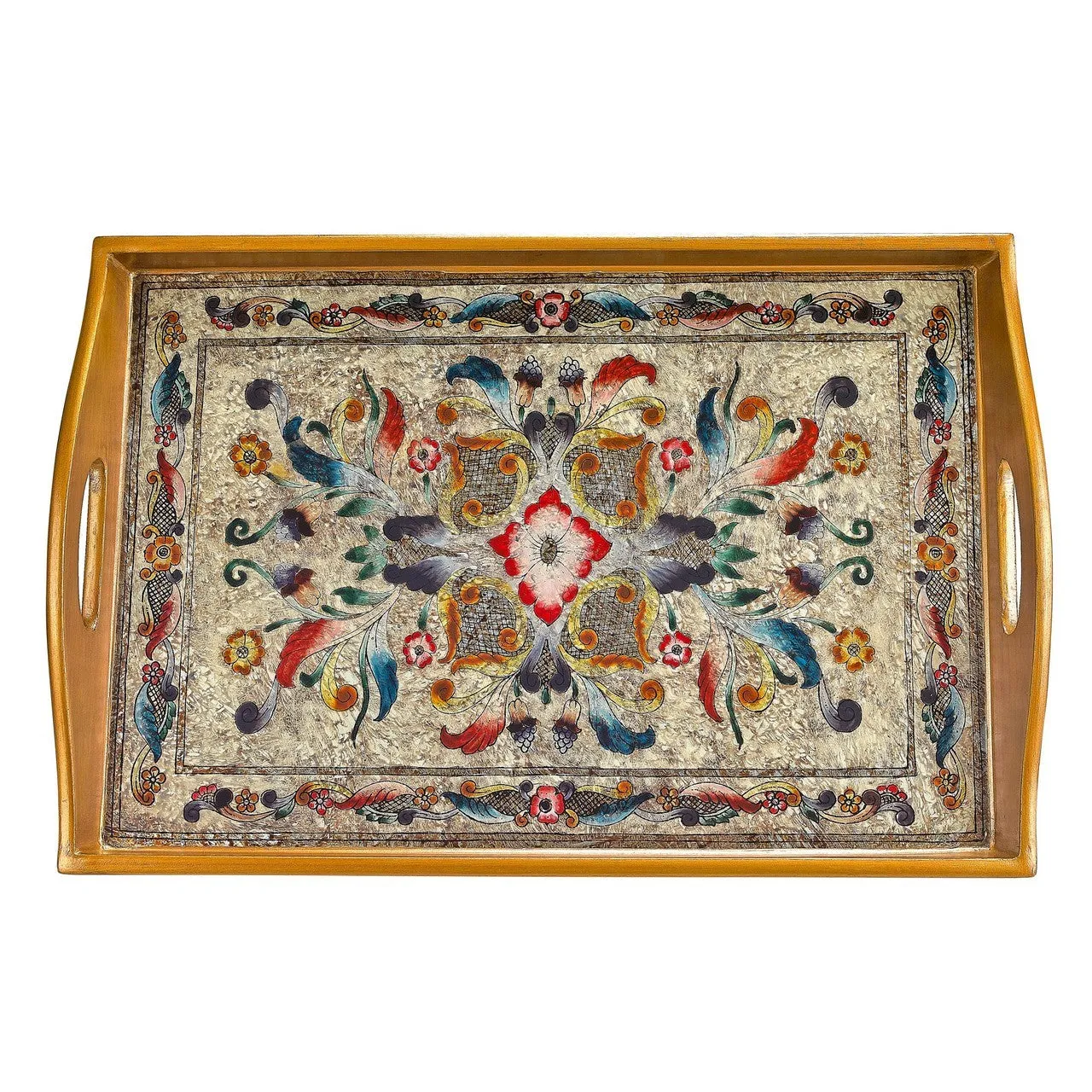 Gemstone Sand Rectangle Glass Tray
