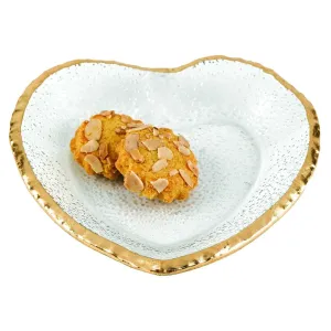 Goldedge Handcrafted Mouth Blown Heart Plate