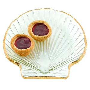 Goldedge Handcrafted Mouth Blown Seashell Plate