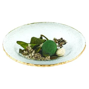 Goldedge Handcrafted Round Glass Serving Bowl