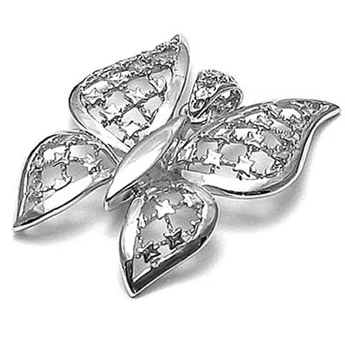 Gorgeous & Detailed Sterling Silver Butterfly Pendant
