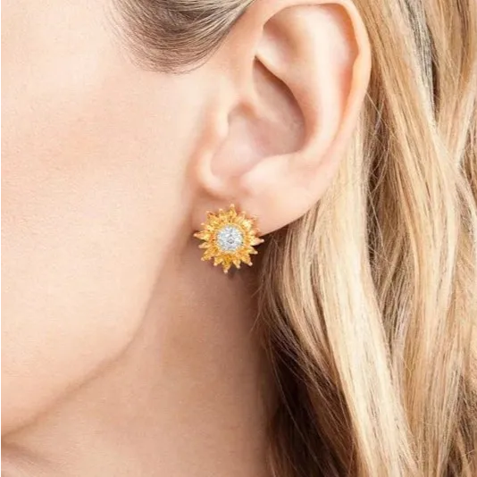 Gorgeous Created Diamond Sun Flower Jewelry Set