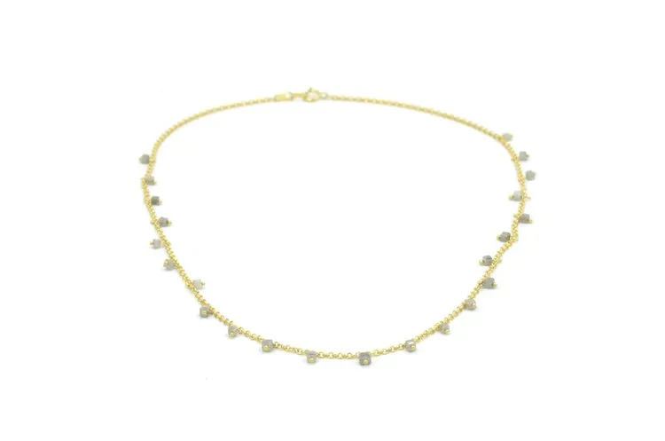 Gray Diamonds Bead Necklace