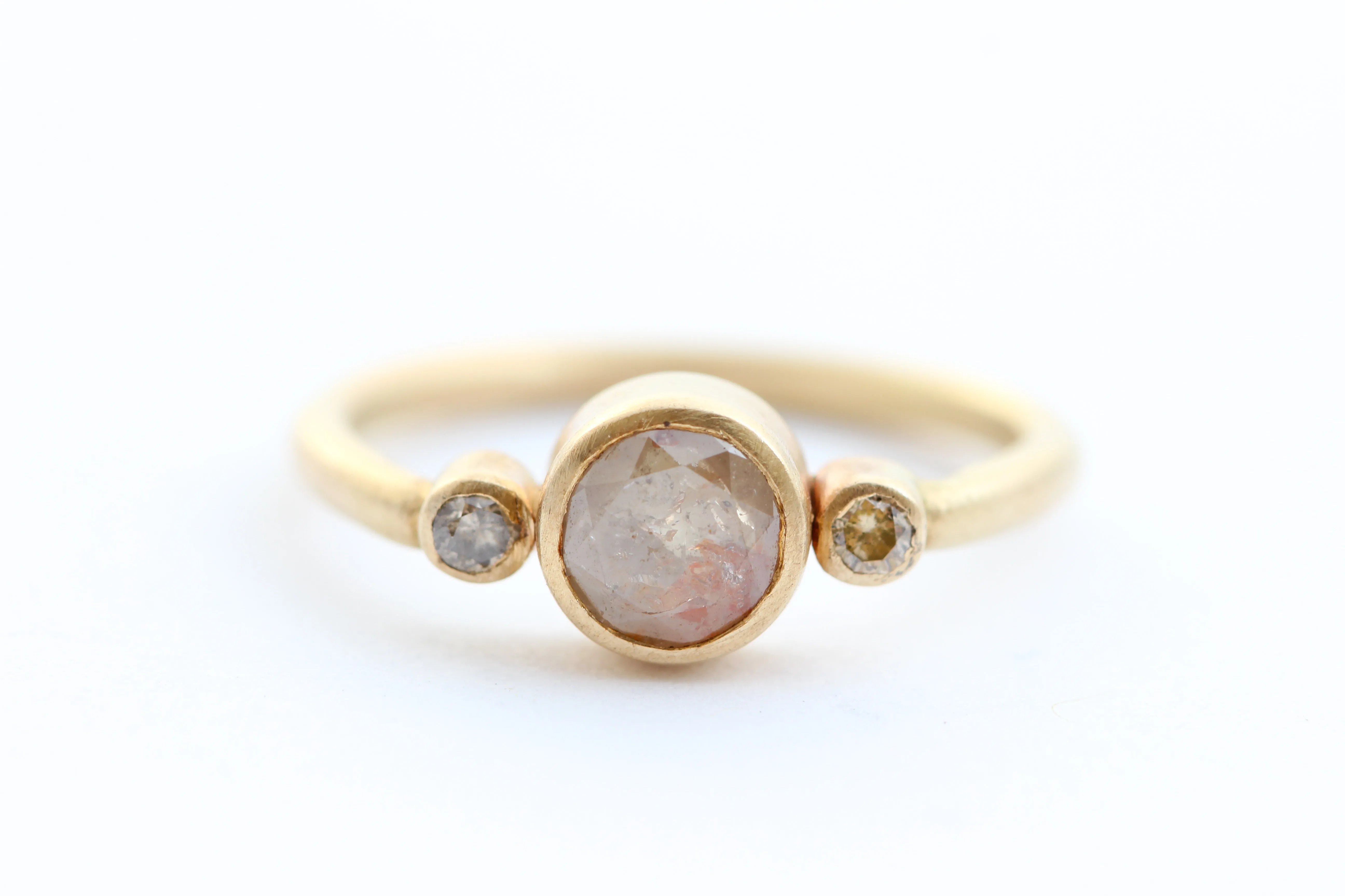 Grey and Cognac Diamond Engagement Ring