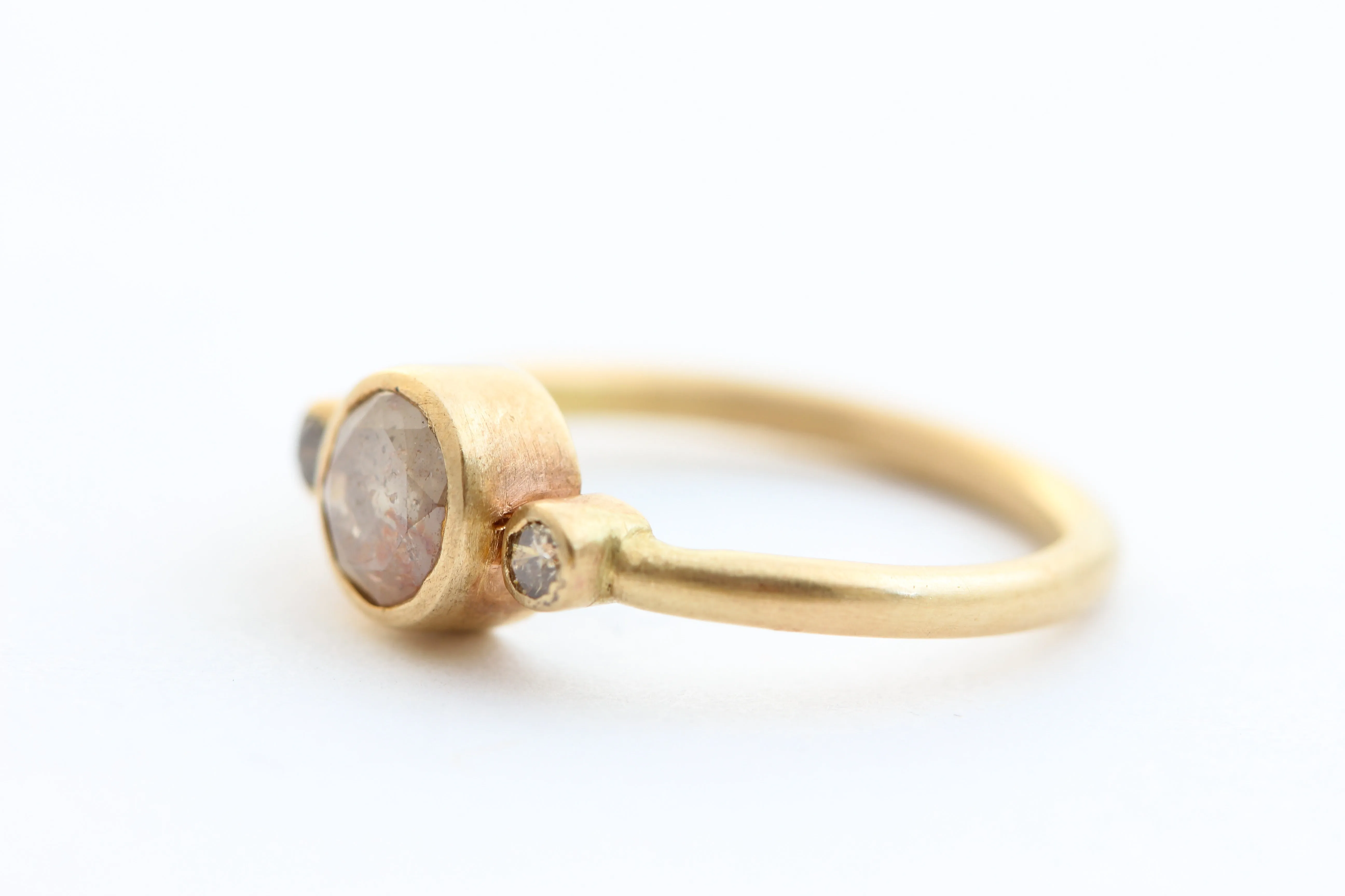 Grey and Cognac Diamond Engagement Ring