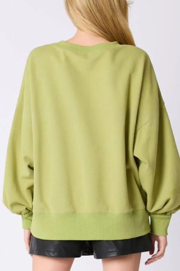 Halloween Coffee Sequin Top Loose Casual Sweatshirt