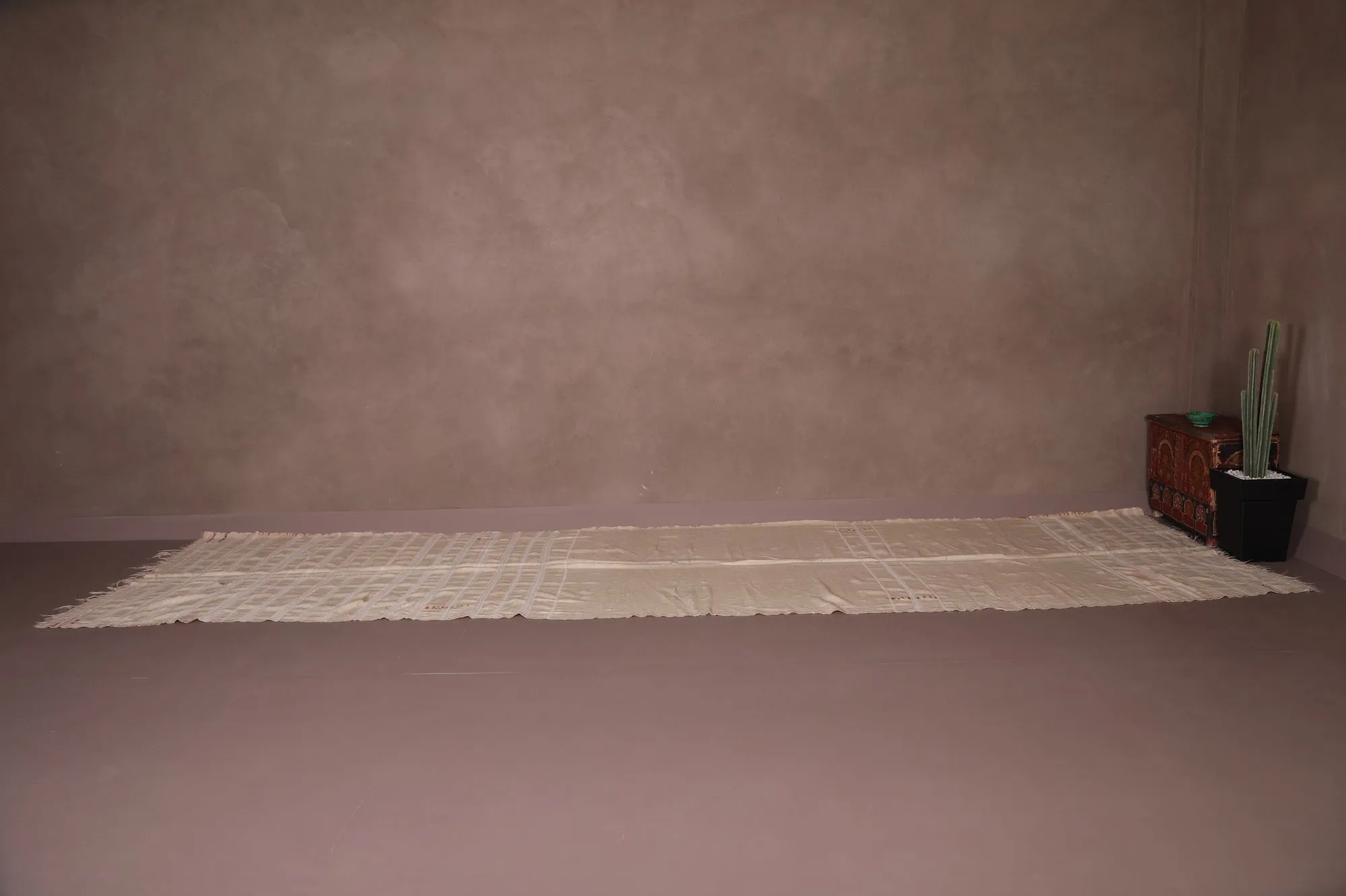 Handwoven Kilim 4.7 FT X 16.1 FT – Long Moroccan Runner Rug