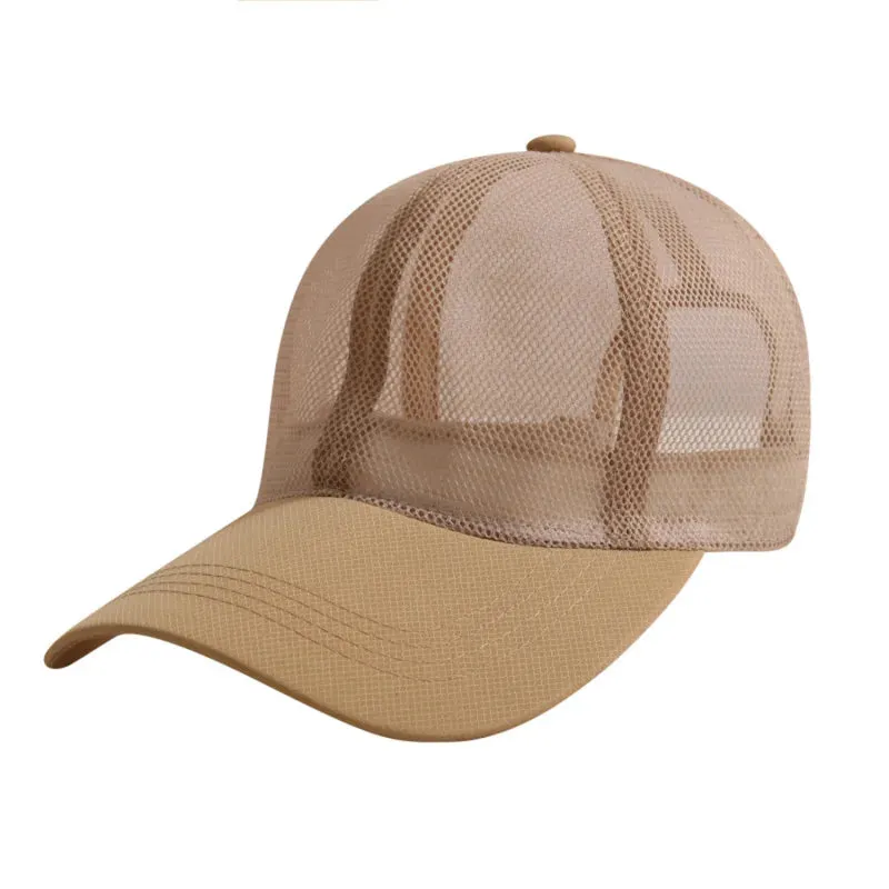 High Ponytail Baseball Cap for Women Summer Sun Hat Running Snapback Hat Messy High Bun CasualWomen's Mesh Caps Female