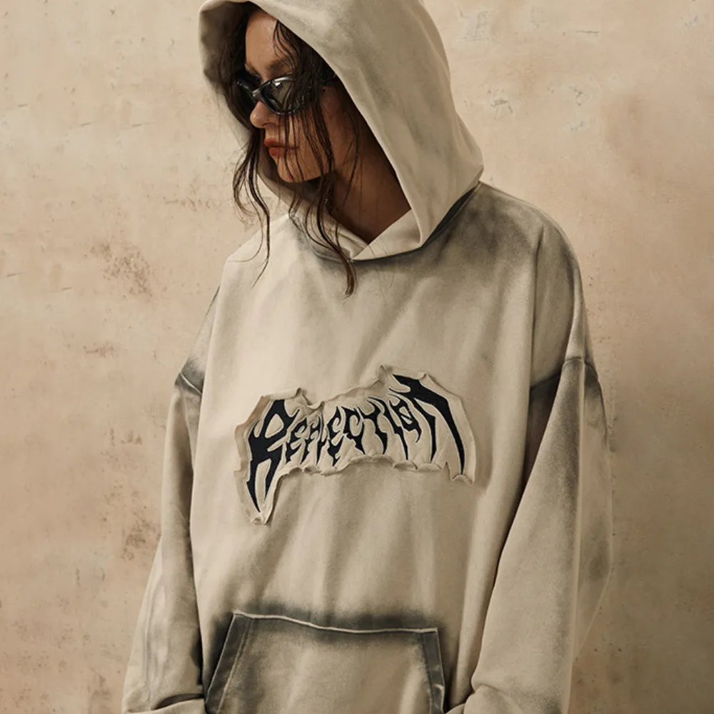 High Street Tie Dye Patch Letters Hoodie