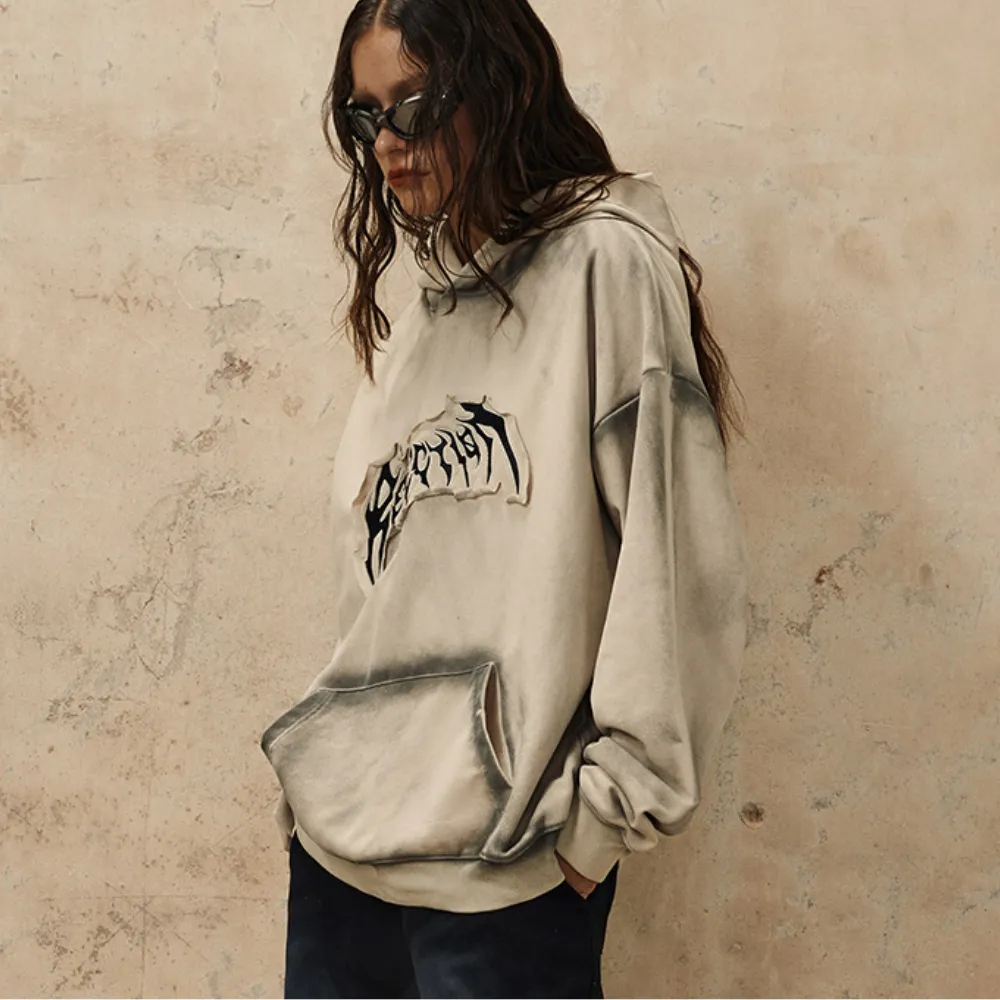 High Street Tie Dye Patch Letters Hoodie