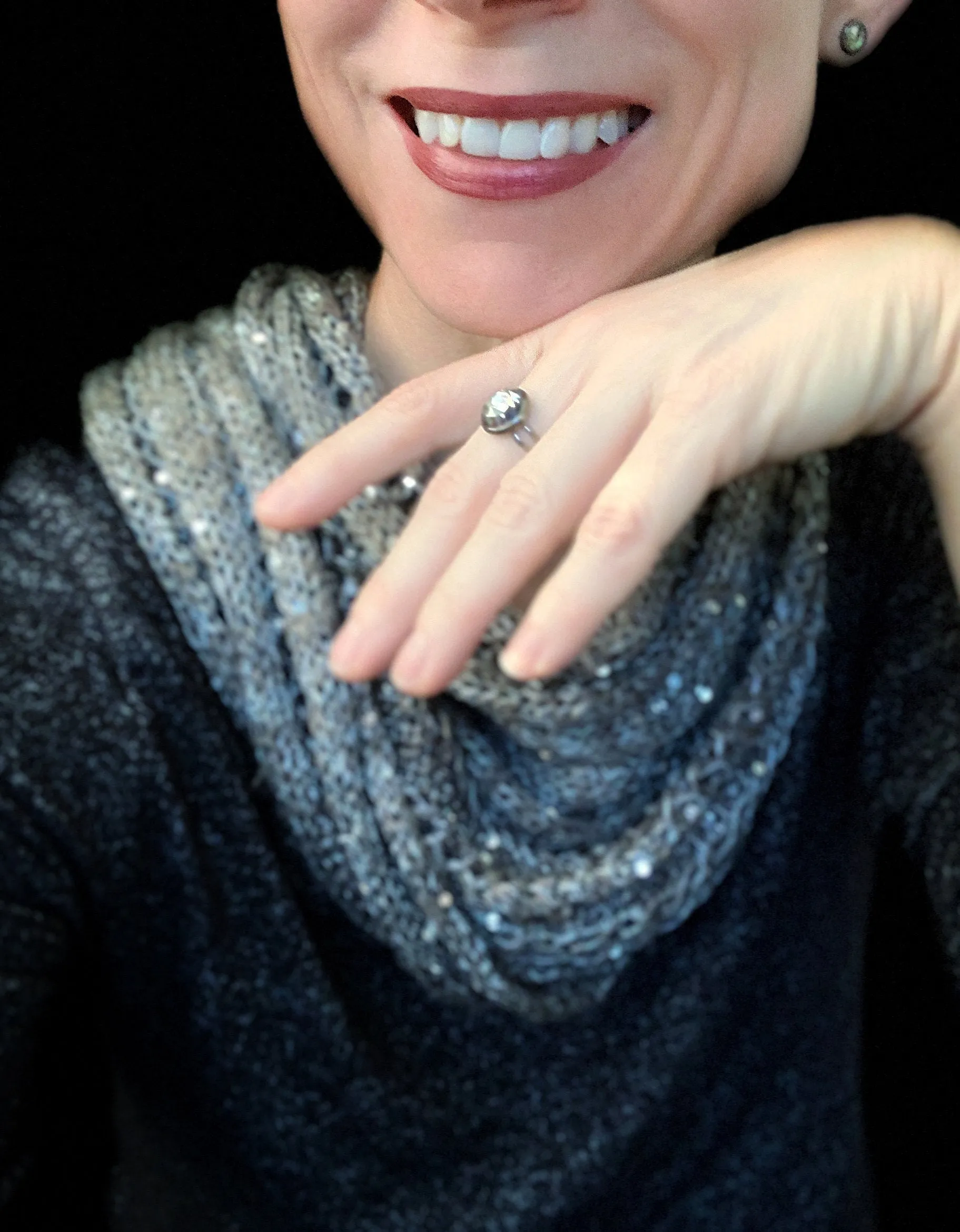 HUSH - Small Black Night Crystal Ring