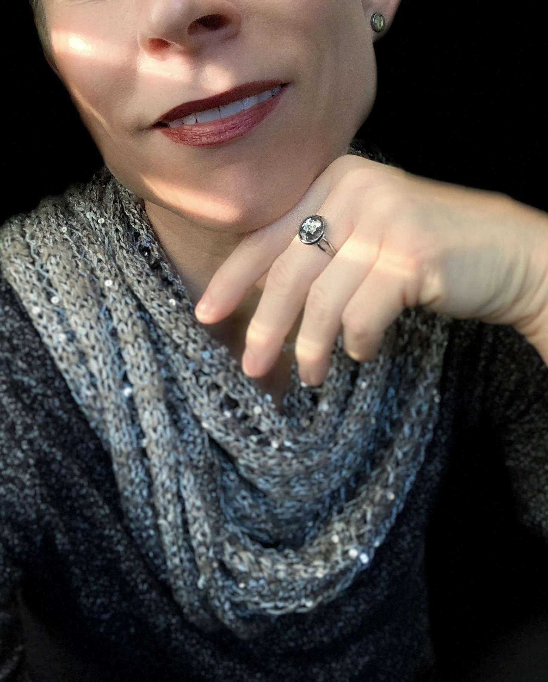 HUSH - Small Black Night Crystal Ring