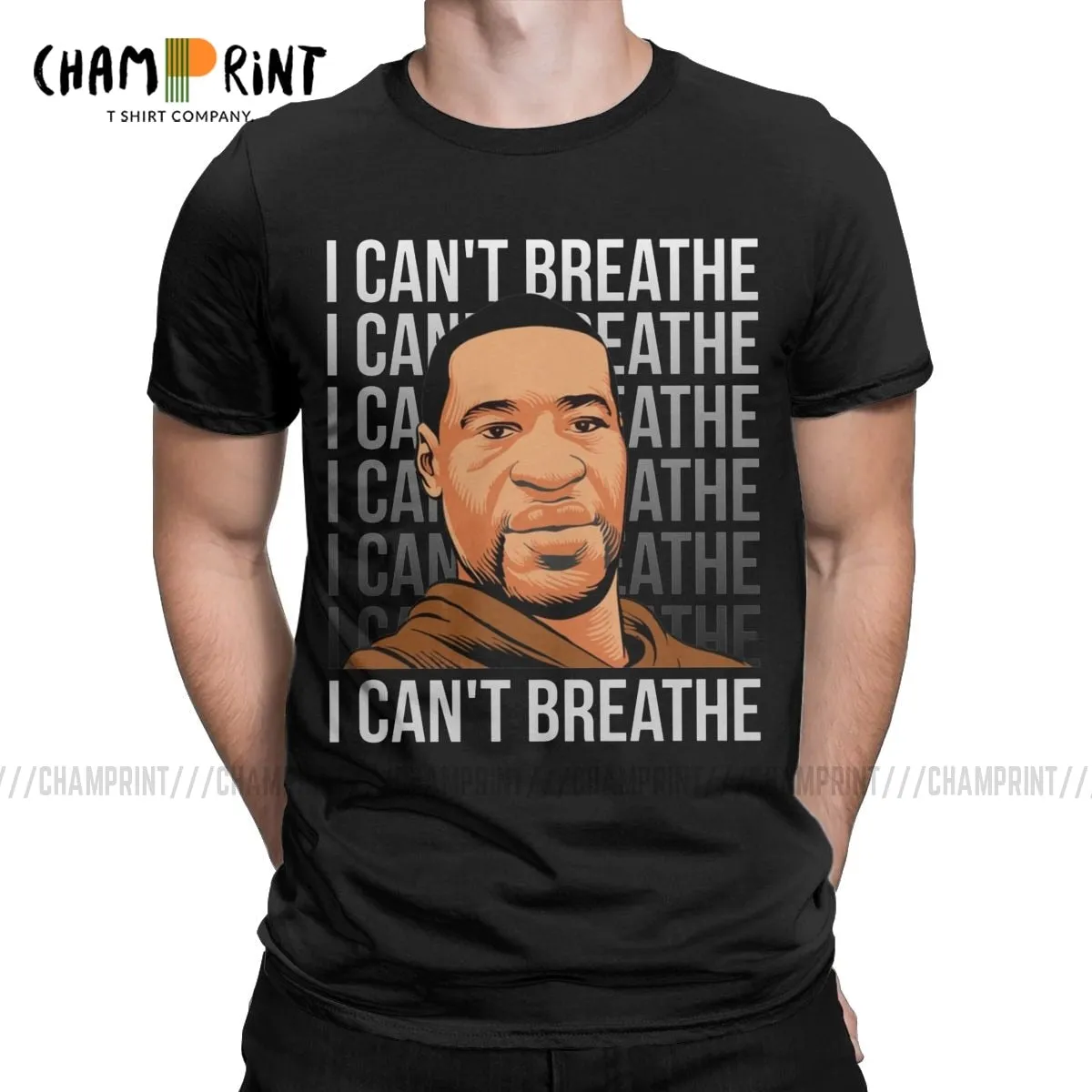 I Can't Breathe Men's T Shirts George Floyd Black Lives Matter Hipster Tees Short Sleeve T-Shirt Graphic Printed Clothes