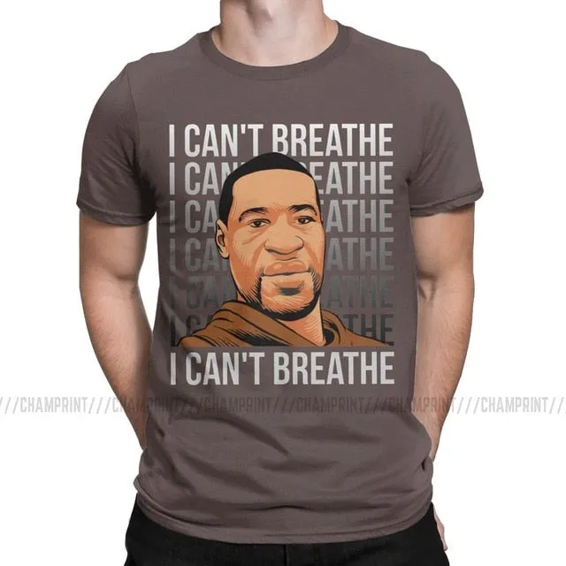 I Can't Breathe Men's T Shirts George Floyd Black Lives Matter Hipster Tees Short Sleeve T-Shirt Graphic Printed Clothes