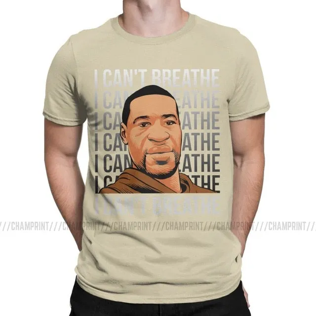 I Can't Breathe Men's T Shirts George Floyd Black Lives Matter Hipster Tees Short Sleeve T-Shirt Graphic Printed Clothes