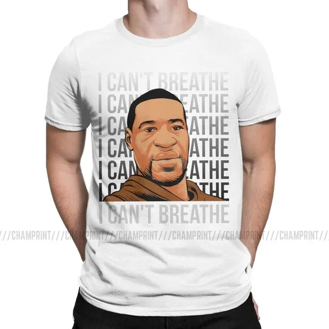 I Can't Breathe Men's T Shirts George Floyd Black Lives Matter Hipster Tees Short Sleeve T-Shirt Graphic Printed Clothes
