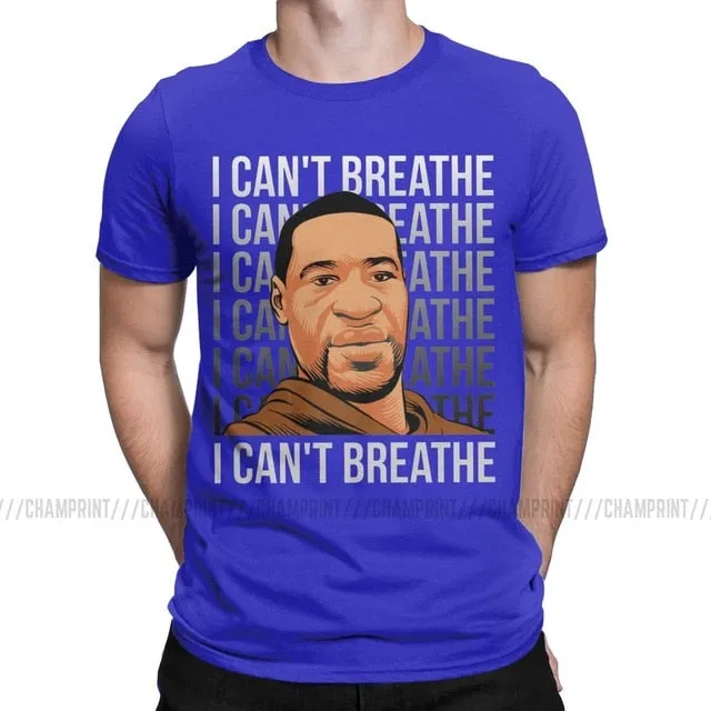 I Can't Breathe Men's T Shirts George Floyd Black Lives Matter Hipster Tees Short Sleeve T-Shirt Graphic Printed Clothes
