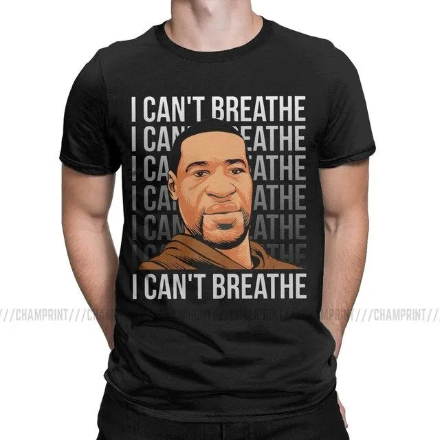 I Can't Breathe Men's T Shirts George Floyd Black Lives Matter Hipster Tees Short Sleeve T-Shirt Graphic Printed Clothes