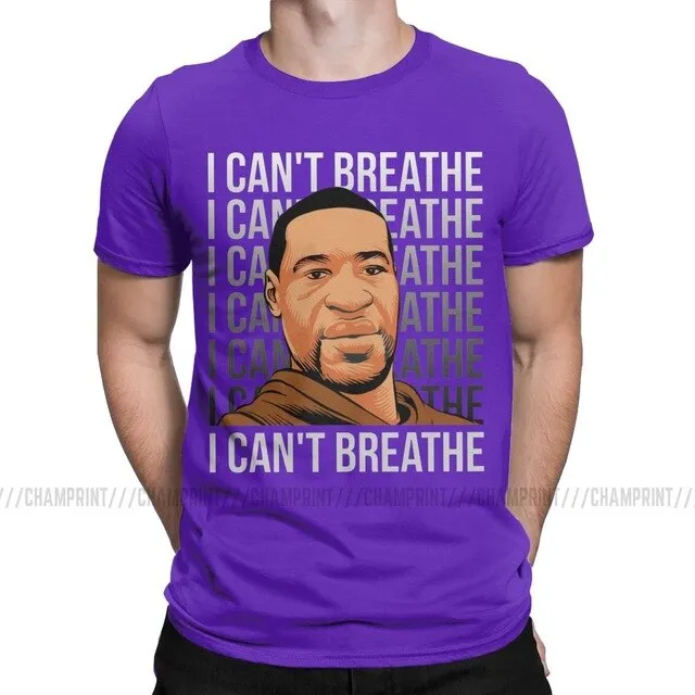 I Can't Breathe Men's T Shirts George Floyd Black Lives Matter Hipster Tees Short Sleeve T-Shirt Graphic Printed Clothes