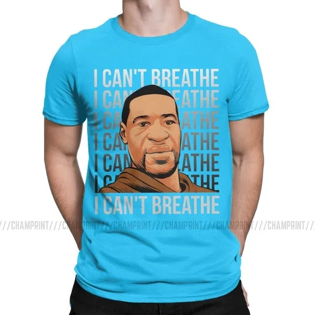 I Can't Breathe Men's T Shirts George Floyd Black Lives Matter Hipster Tees Short Sleeve T-Shirt Graphic Printed Clothes