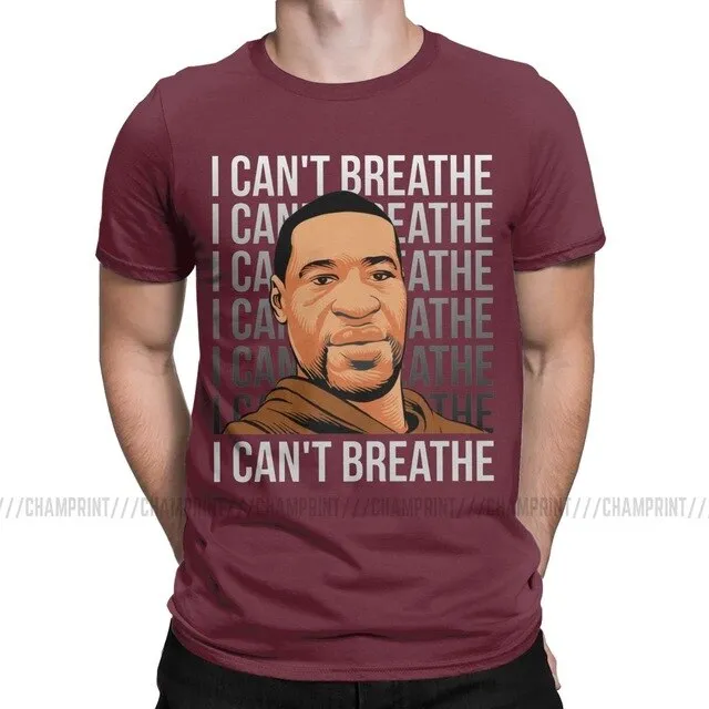 I Can't Breathe Men's T Shirts George Floyd Black Lives Matter Hipster Tees Short Sleeve T-Shirt Graphic Printed Clothes