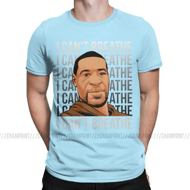 I Can't Breathe Men's T Shirts George Floyd Black Lives Matter Hipster Tees Short Sleeve T-Shirt Graphic Printed Clothes
